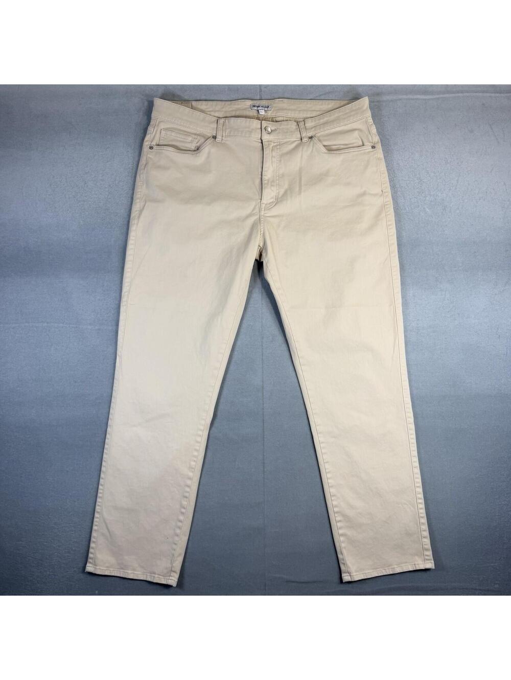 Peter Millar Pants Mens 38x30 Beige Signature Sateen Classic Fit Performance